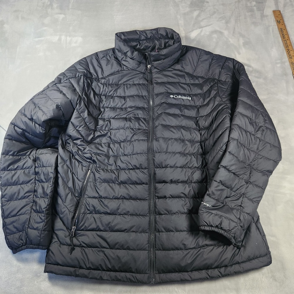 Columbia Puffer Jacket‎ Black Polyester/ Duck Down Size L